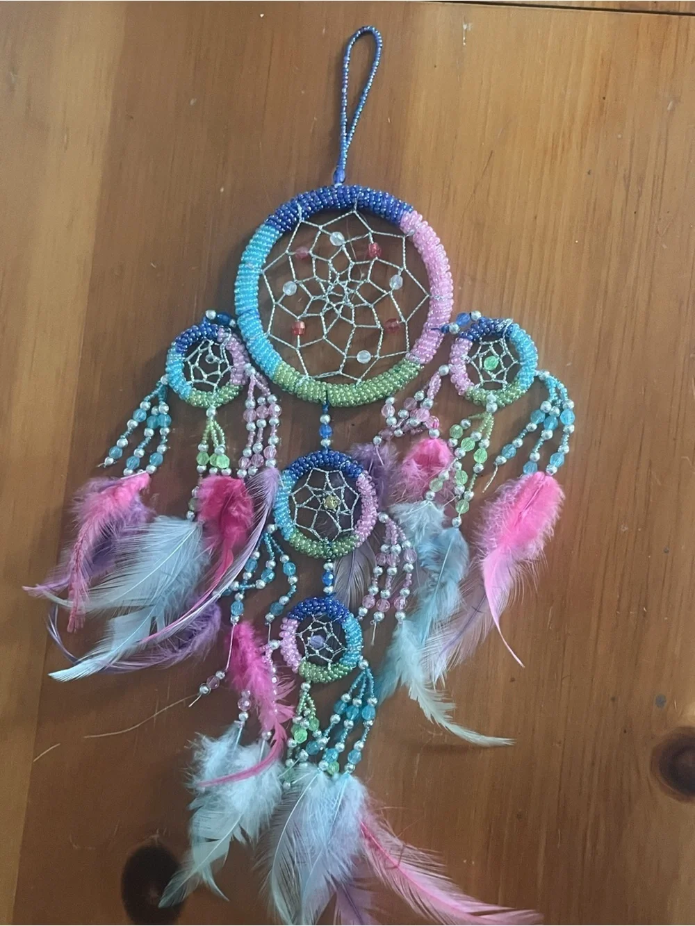 Boho Multicolor Feather Dreamcatcher Wall Hanging